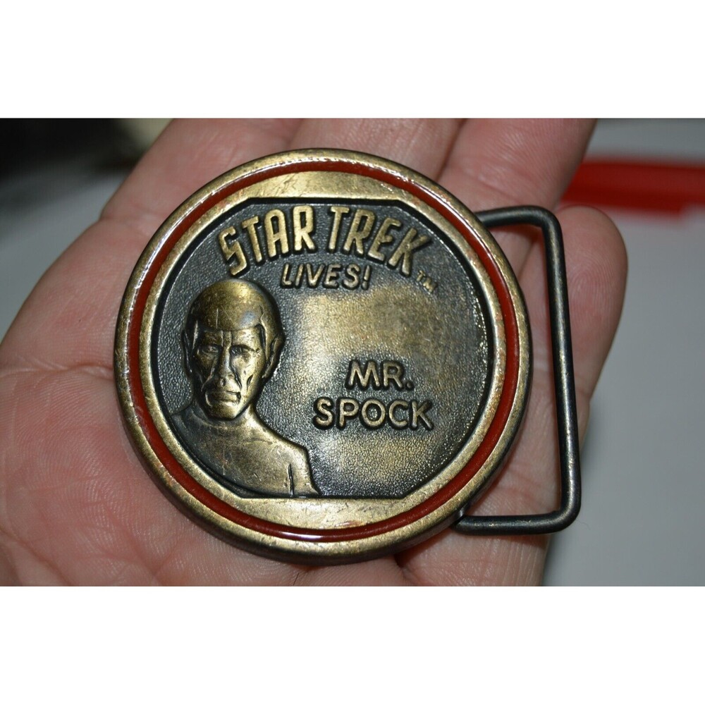 Vintage 1976 Lee STAR TREK TV Show Mr SPOCK Lives CHILD SIZE Belt Buckle WOMEN